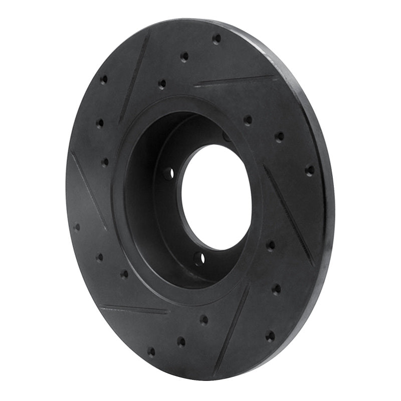 R1 74-78 Nissan 260Z Front Right Drilled & Slotted Black Brake Rotor