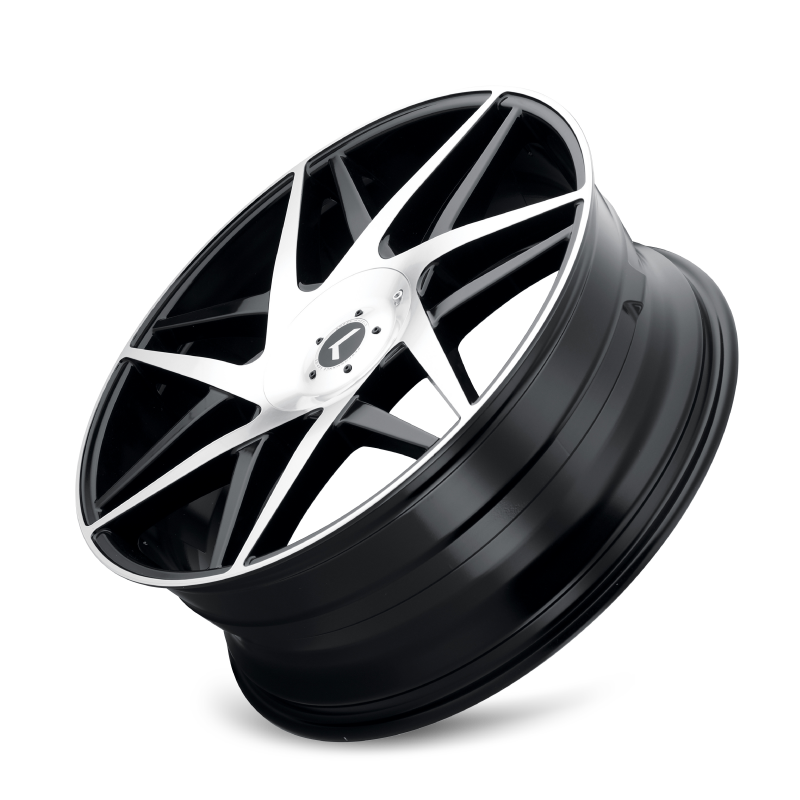 Kraze KR192 Phase 22x8.5 / 5x112/114.3 BP / 38mm Offset / 72.62mm Hub Gloss Black Machined Wheel
