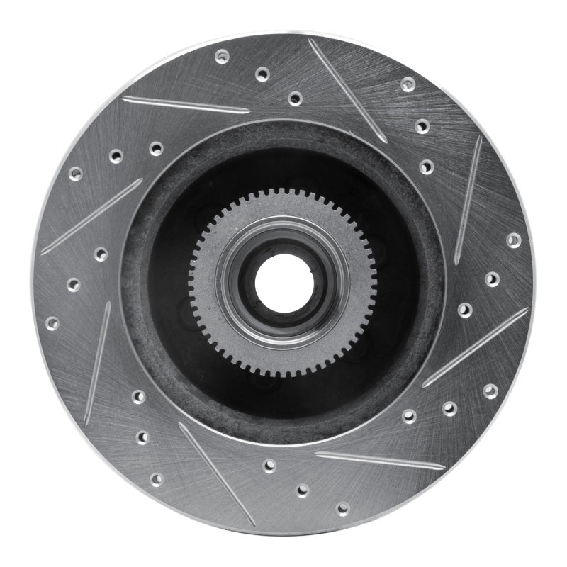 R1 93-96 Dodge DAKOTA RWD Front Left Drilled & Slotted Silver Brake Rotor
