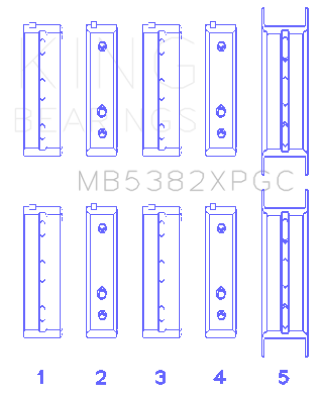 King Subaru EJ20/EJ22/EJ25 Including Turbo pMaxKote Performance Main Bearing Set - Size STDX