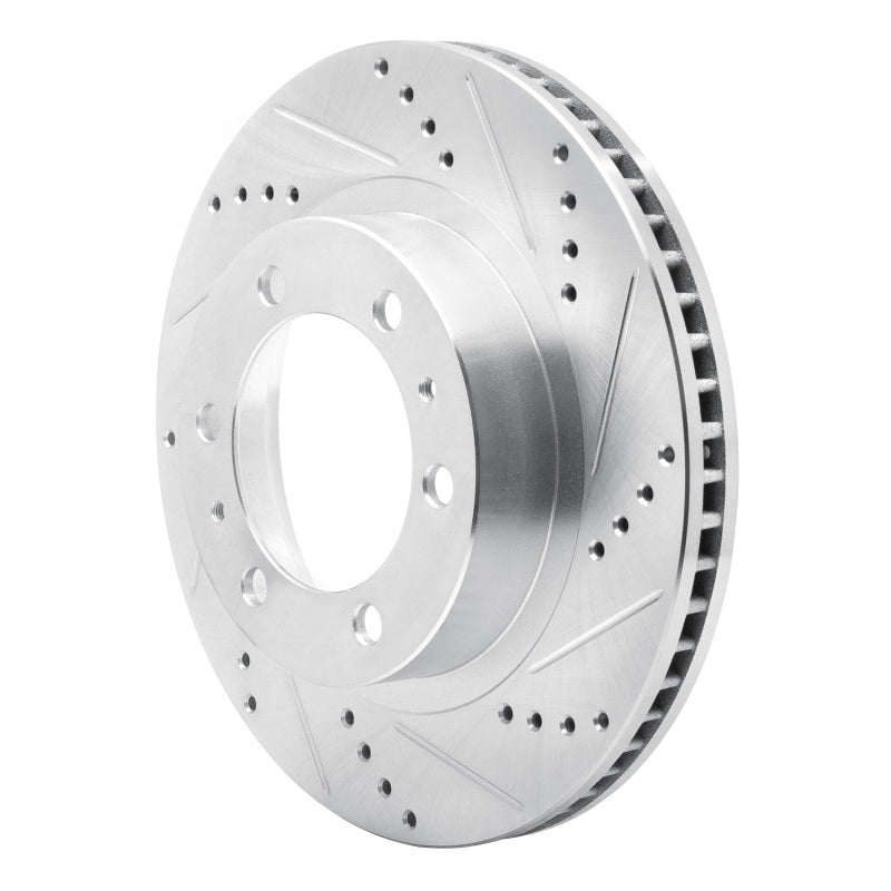 R1 03-23 Toyota FJ Cruiser Front Right Drilled & Slotted Silver Brake Rotor