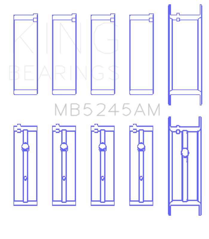 King 91-04 Nissan 146CI/2.4L KA24DE L4/89-97 146CI/2.4L KA24E L4  Main Bearing Set - Size +0.25mm