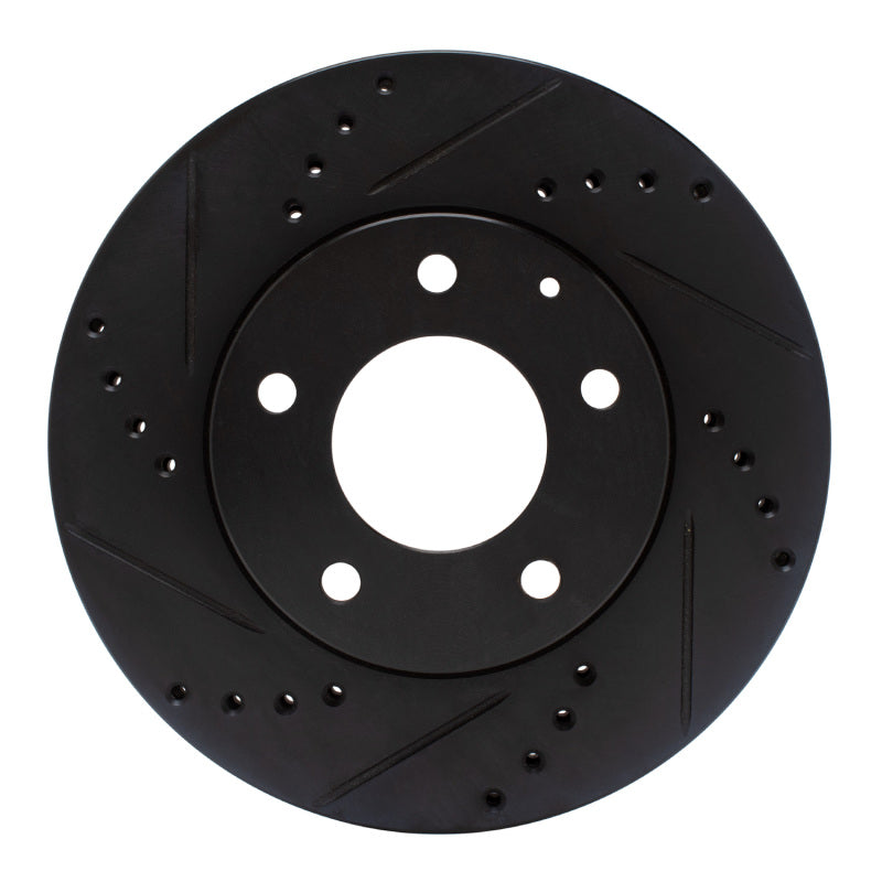 R1 95-06 Mazda Millenia Front Left Drilled & Slotted Black Brake Rotor