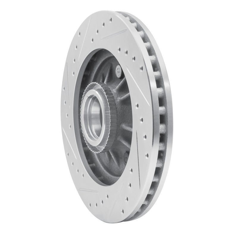 R1 99-04 Ford Expedition Front Right Drilled & Slotted Silver Brake Rotor