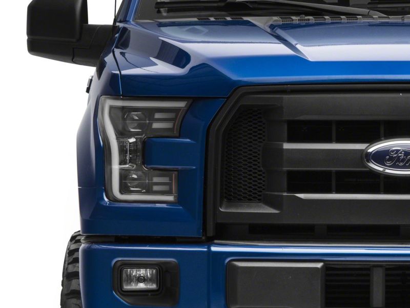 Raxiom 15-17 Ford F-150 G3 Projector Headlights w/ LED Accent- Black Housing (Clear Lens)