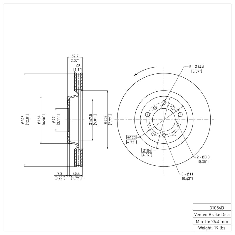 DFC 01-06 BMW M3 Left Front Brake Rotor