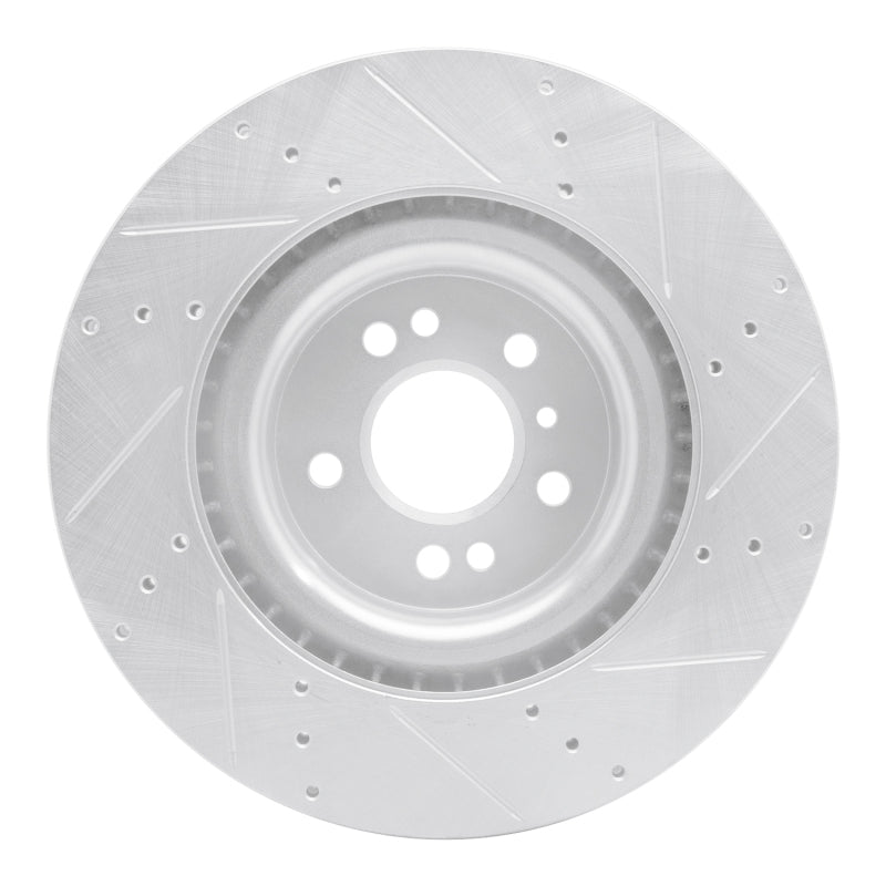R1 12-19 Mercedes-Benz GLE300D Front Left Drilled & Slotted Silver Brake Rotor