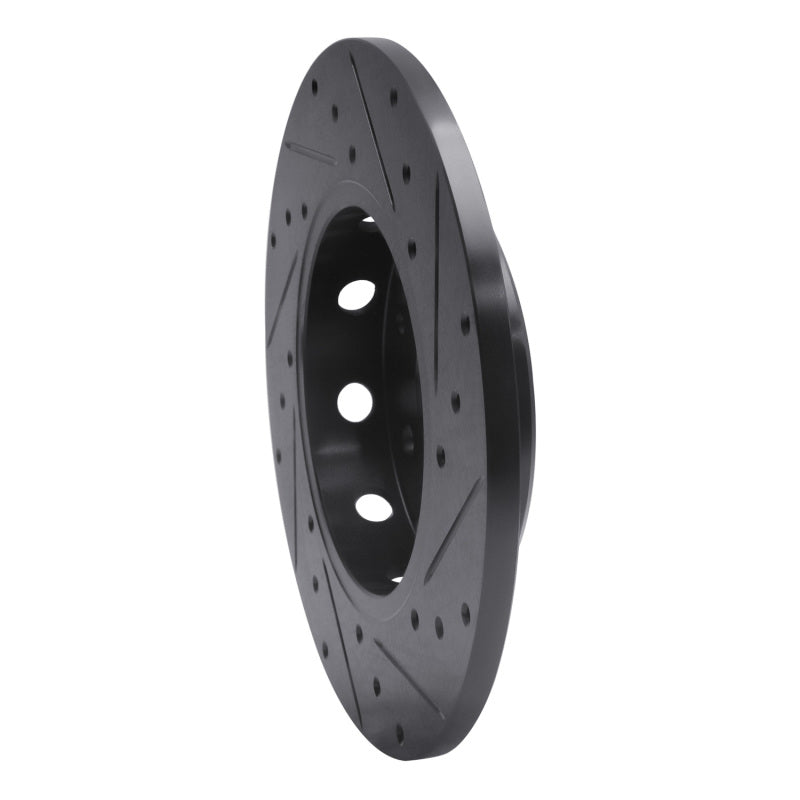 R1 97-98 Mercedes-Benz C230 Front Left Drilled & Slotted Black Brake Rotor