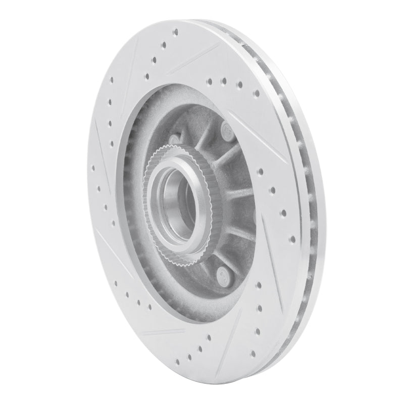 DFC 97-99 Ford F-150 RWD Front Right Drilled & Slotted Silver Brake Rotor