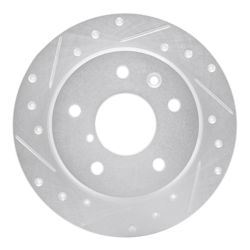 R1 89-91 Mazda RX-7 Rear Left Drilled & Slotted Silver Brake Rotor