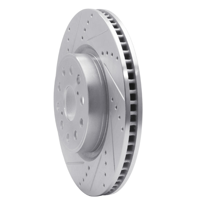 R1 07-23 Lexus LS460 Front Left Drilled & Slotted Silver Brake Rotor