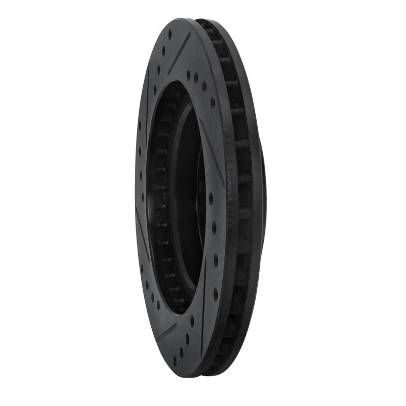 R1 88-92 Ford Probe Front Right Drilled & Slotted Black Brake Rotor