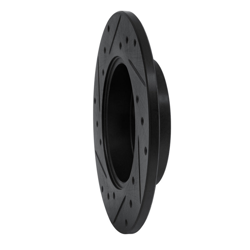 R1 83-90 Toyota Tercel Front Right Drilled & Slotted Black Brake Rotor