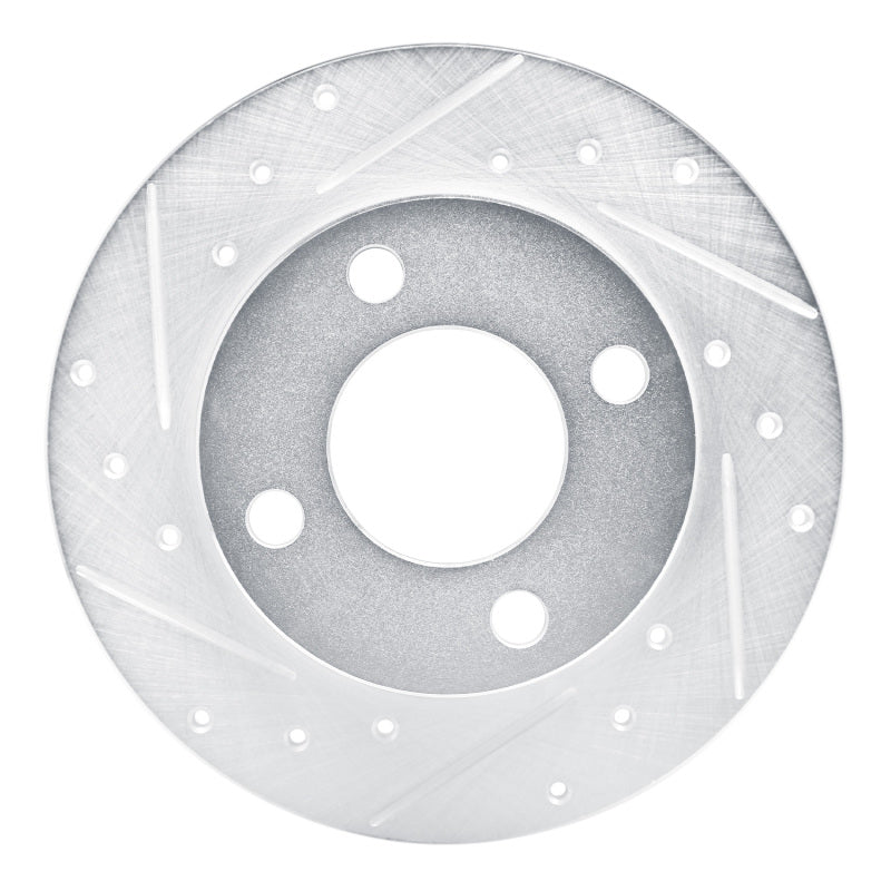 R1 89-91 Audi 100 Quattro Rear Left Drilled & Slotted Silver Brake Rotor