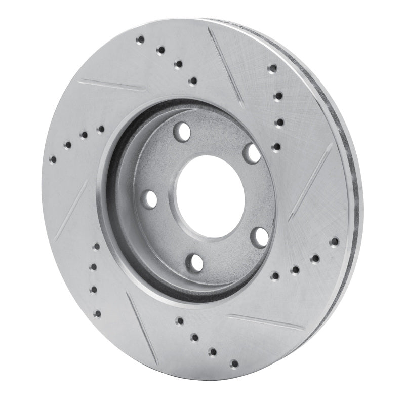 R1 06-11 Chevrolet HHR Front Left Drilled & Slotted Silver Brake Rotor