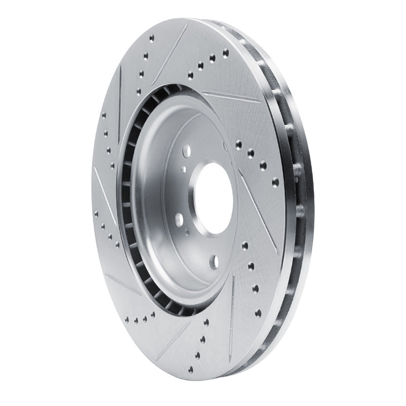 R1 2019-2025 Acura RDX Front Right Drilled & Slotted Silver Brake Rotor
