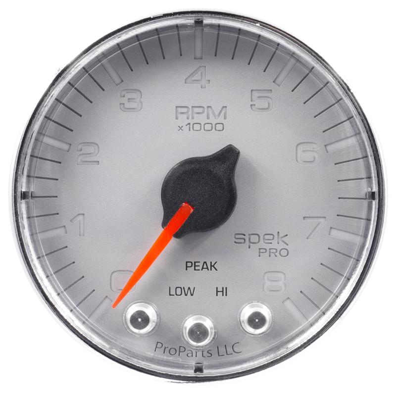 Autometer Spek-Pro Gauge Pyro. (Egt) 2 1/16in 2000f Stepper Motor W/Peak & Warn Slvr/Chrm