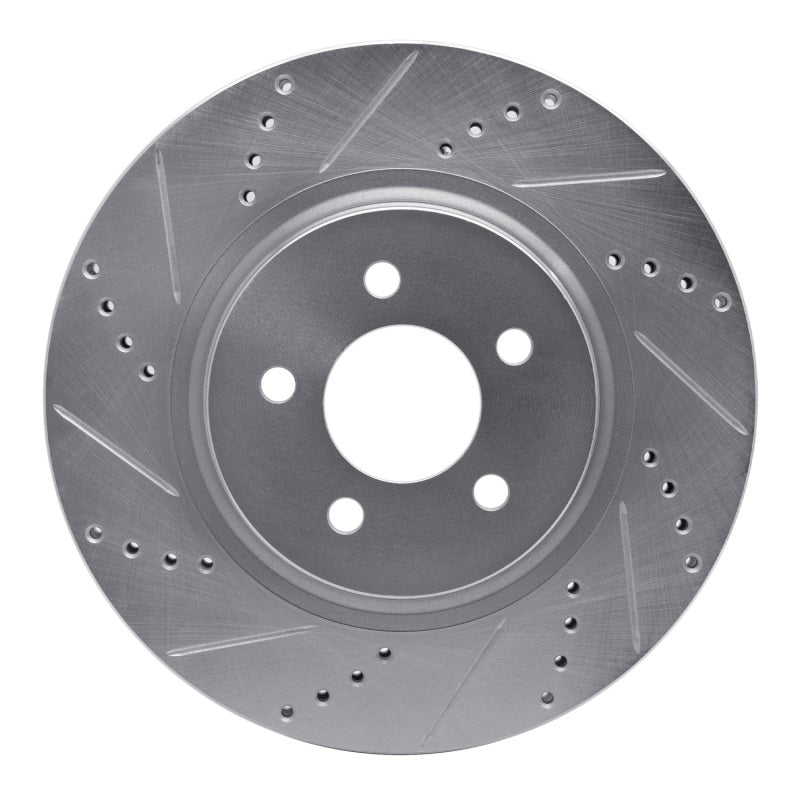 DFC 94-04 Ford Mustang Front Left Drilled & Slotted Silver Brake Rotor