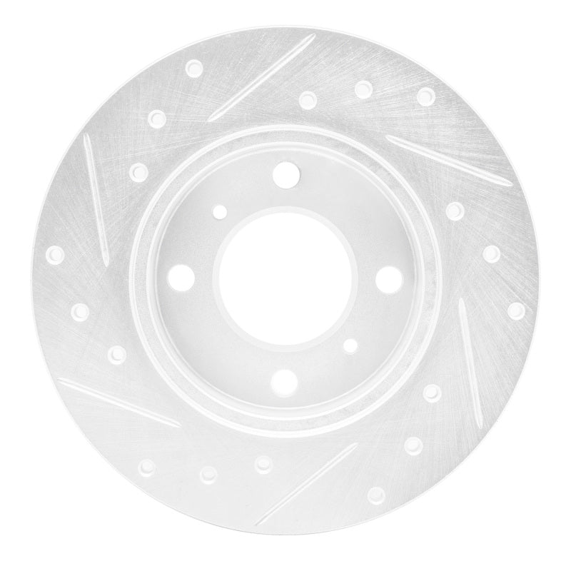 DFC 92-96 Dodge Colt Front Right Drilled & Slotted Silver Brake Rotor