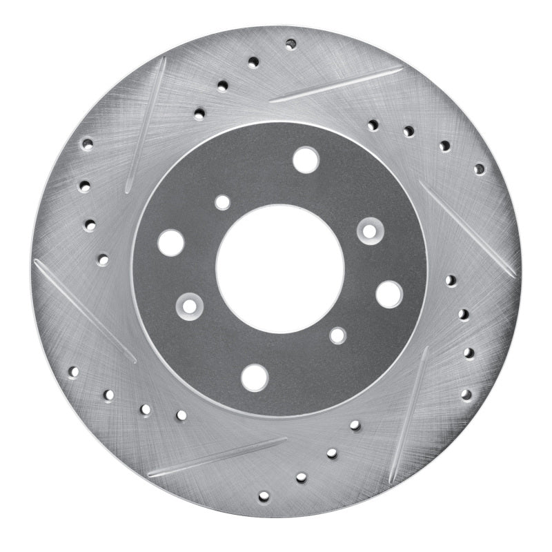 R1 98-02 Acura CL Front Left Drilled & Slotted Silver Brake Rotor