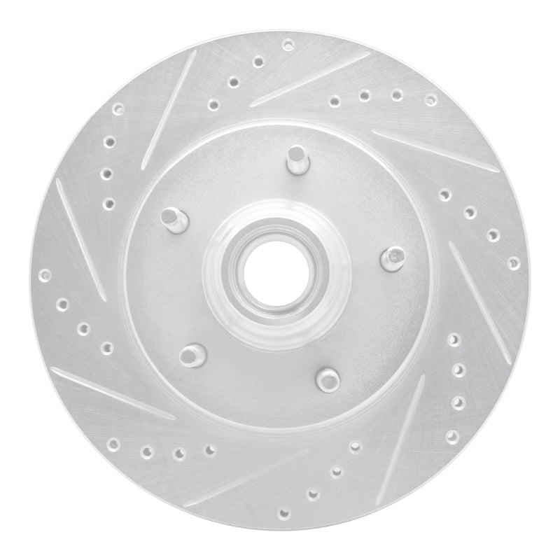 R1 97-99 Ford F-150 RWD Front Left Drilled & Slotted Silver Brake Rotor