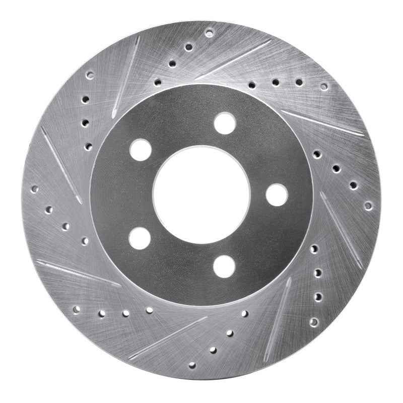 DFC 02-07 Jeep Liberty Front Left Drilled & Slotted Silver Brake Rotor