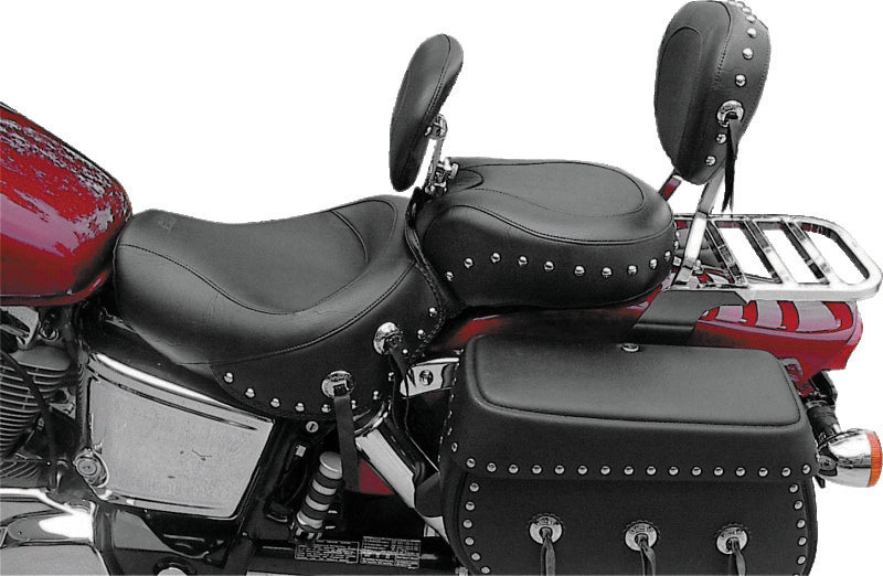 Mustang 00-08 Honda VT1100 Sabre,97-08 Spirit,87-97 Shadow Wide Touring 1PC Seat w/Studs - Black
