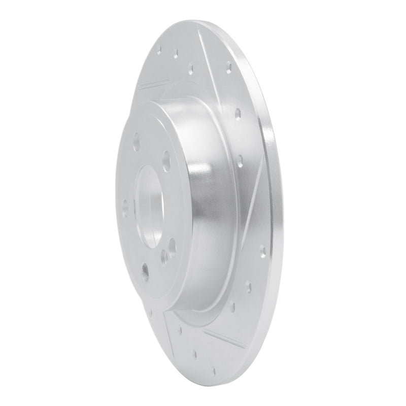 DFC 14-20 Infiniti QX30 Rear Right Drilled & Slotted Silver Brake Rotor