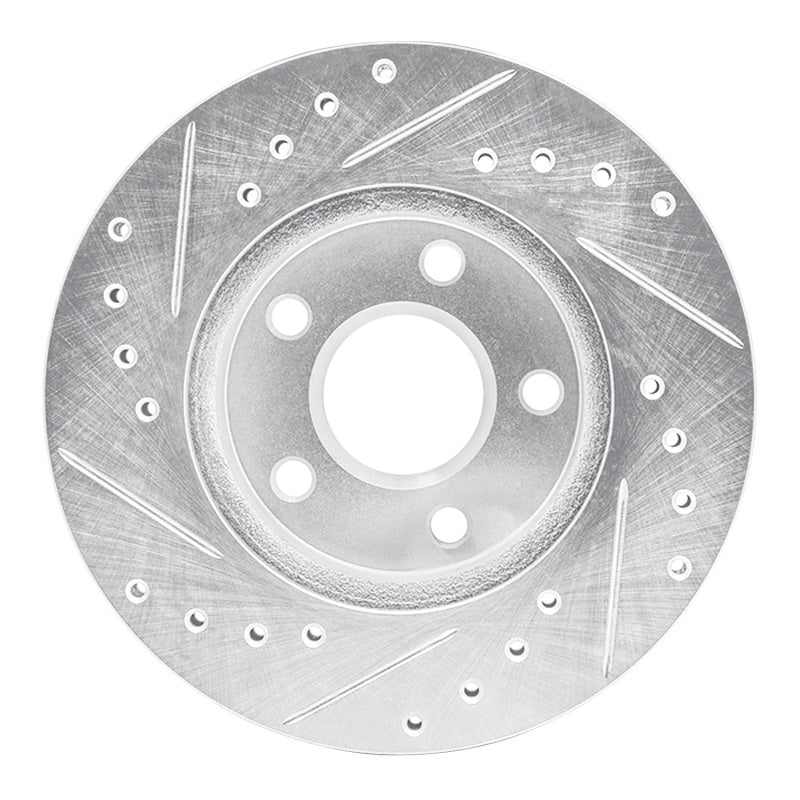 R1 80-89 Buick SKYLARK Front Right Drilled & Slotted Silver Brake Rotor