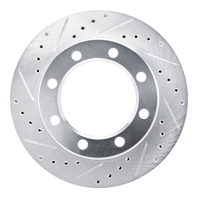 DFC 77-79 Ford F-350 4WD (Excl Super Duty) Front Left Drilled & Slotted Silver Brake Rotor