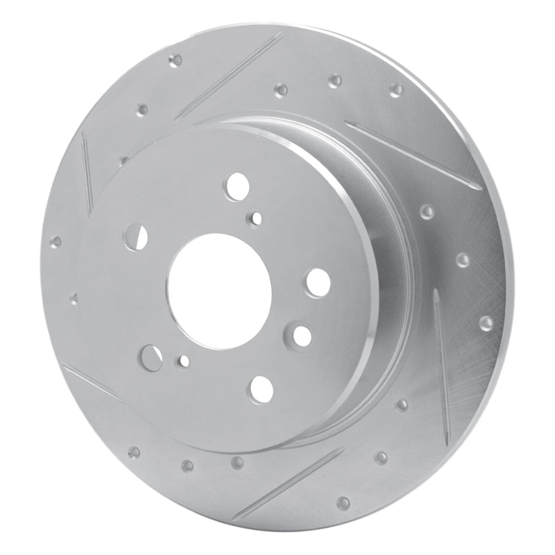 R1 00-04 Toyota Avalon Rear Left Drilled & Slotted Silver Brake Rotor