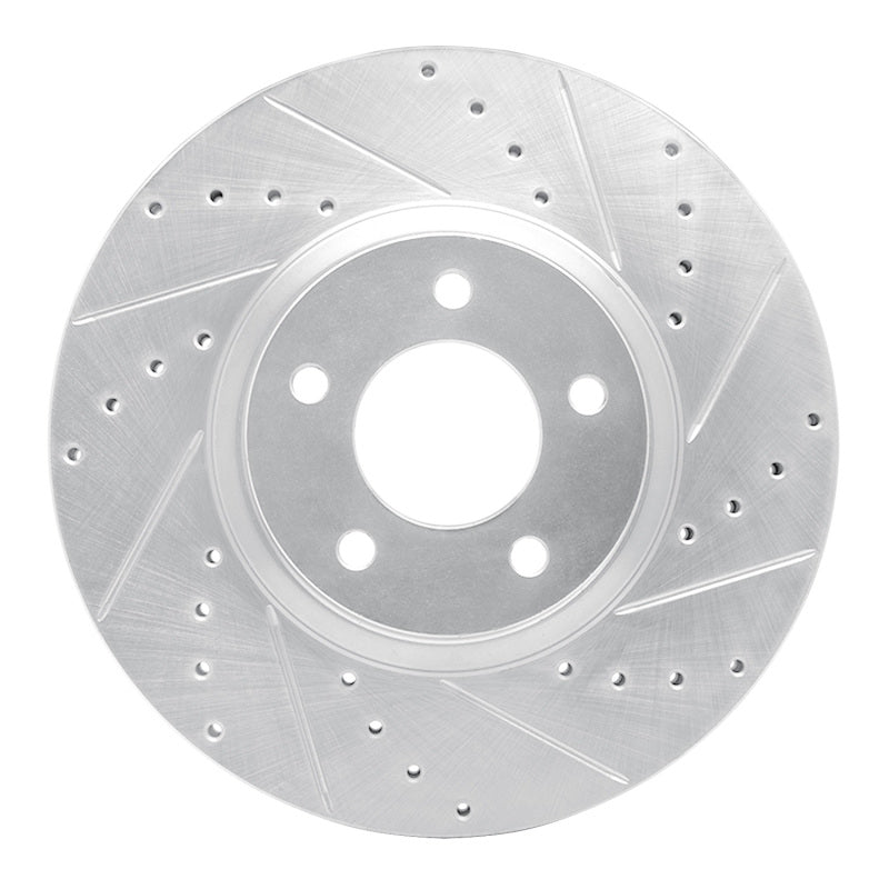 DFC 88-91 Mazda 929 Front Right Drilled & Slotted Silver Brake Rotor