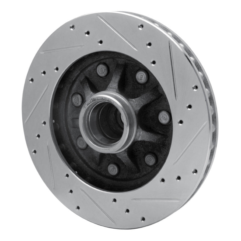 R1 97-02 Ford F-150 RWD Front Left Drilled & Slotted Silver Brake Rotor