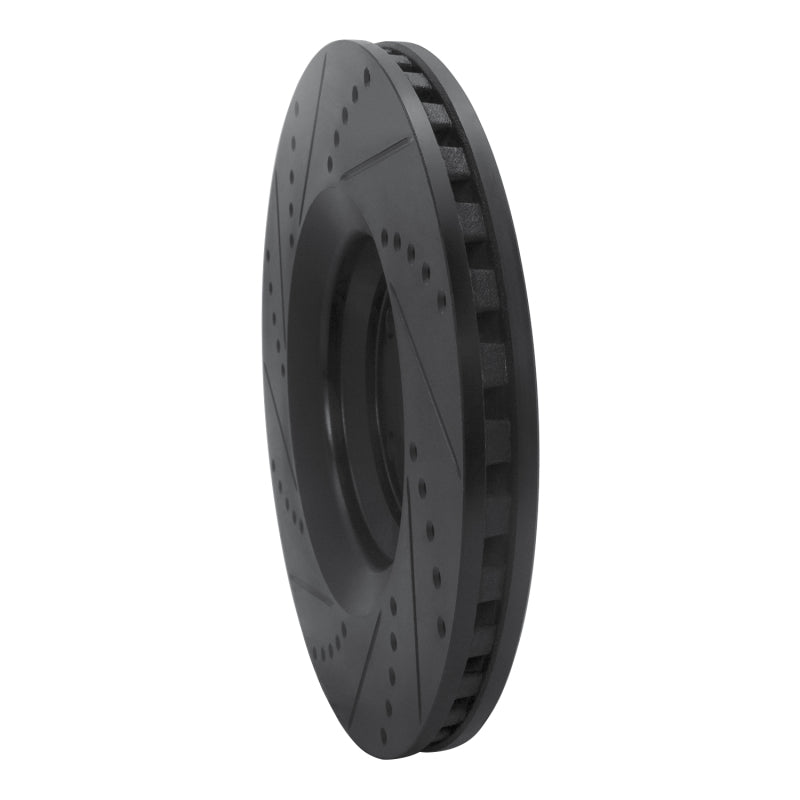 R1 08-11 Audi TTS Quattro Front Right Drilled & Slotted Black Brake Rotor