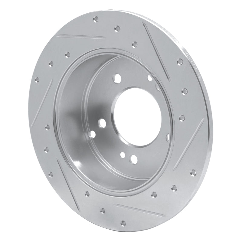 R1 07-12 Kia Rondo (Canada) Rear Left Drilled & Slotted Silver Brake Rotor
