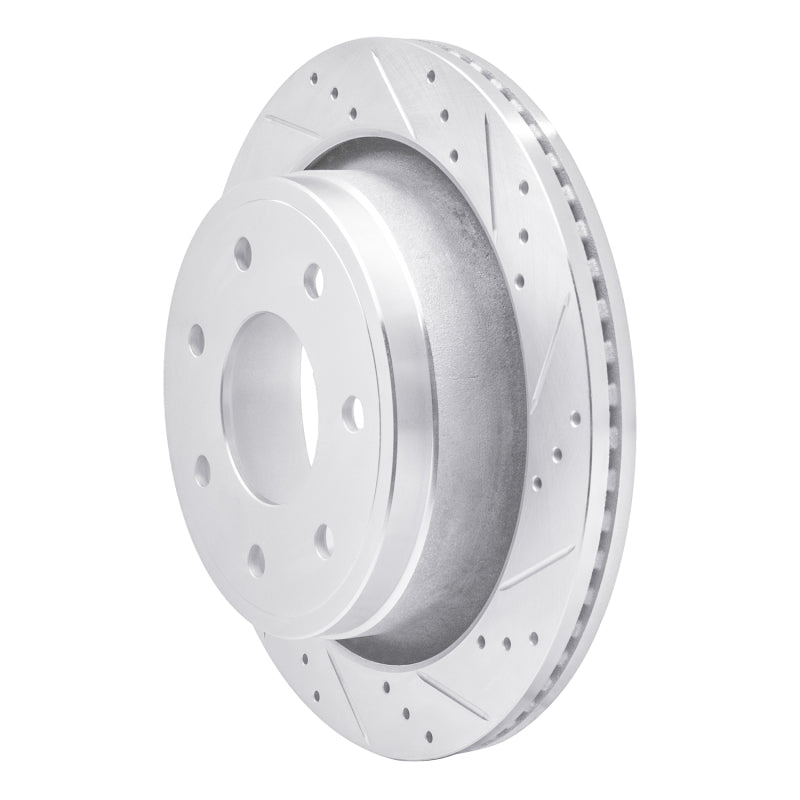 R1 12-14 Ford F-150 RWD Rear Right Drilled & Slotted Silver Brake Rotor