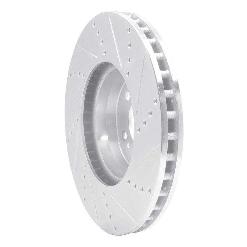 R1 15-23 Mercedes-Benz C300 Sedan Front Left Drilled & Slotted Silver Brake Rotor