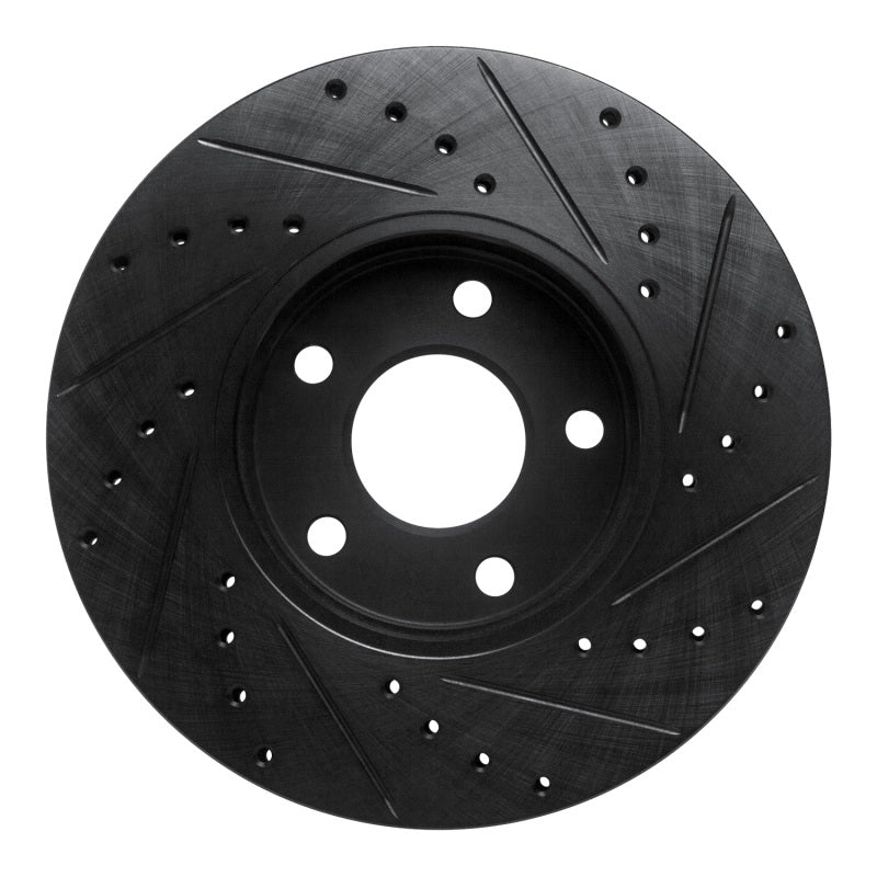 R1 2010-2013 Ford Transit Connect Front Left Drilled & Slotted Black Brake Rotor
