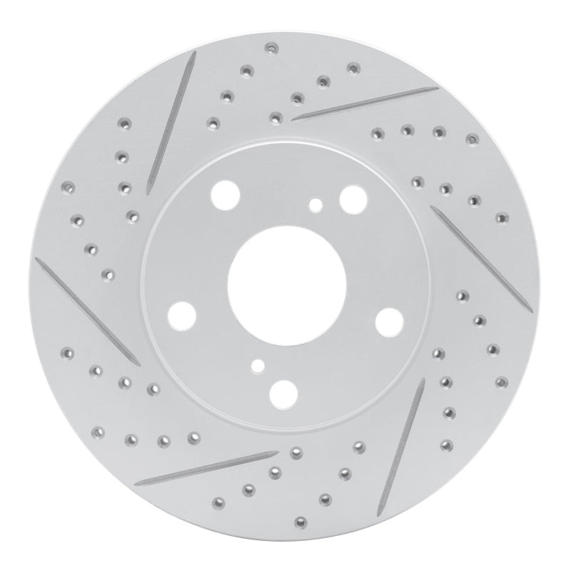 R1 92-06 Lexus ES300 Front Left Drilled & Slotted Geo-Carbon Rotor