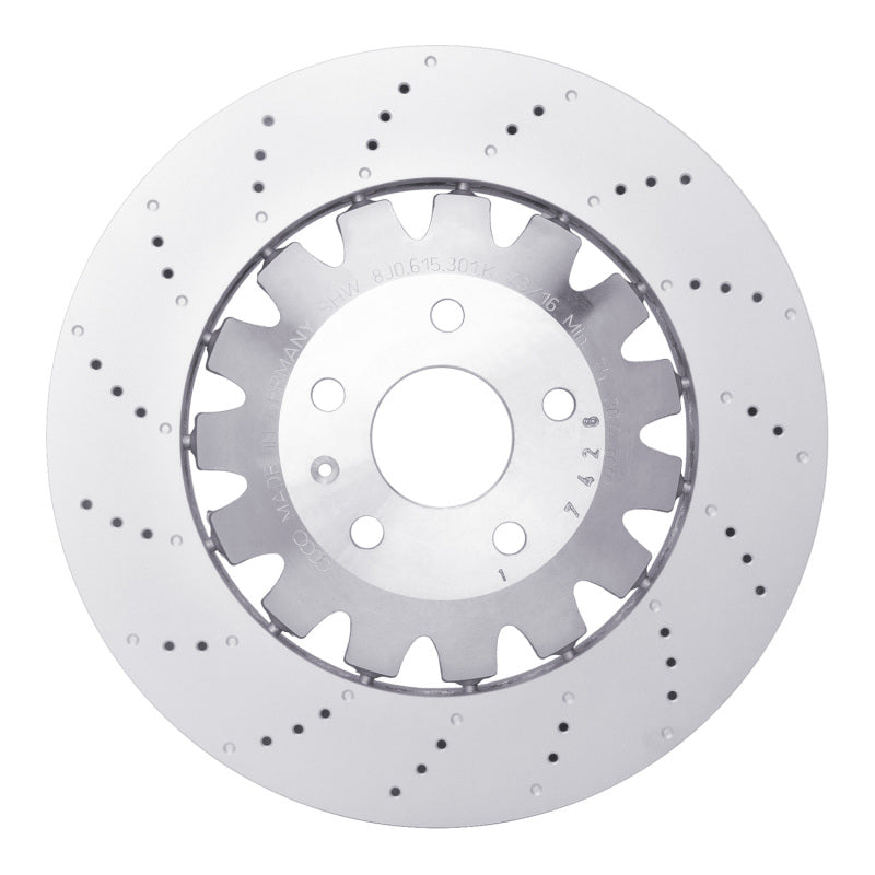 R1 12-13 Audi TT Quattro RS Front Drilled Carbon Alloy GeoMET Rotor