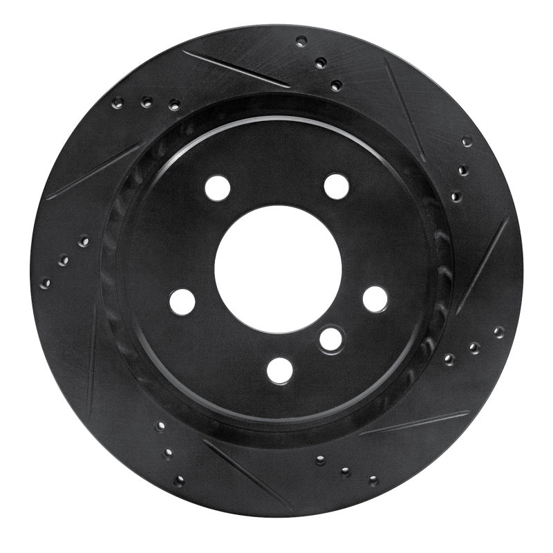 R1 95-99 BMW M3 E36 Left Rear Drilled & Slotted Black Brake Rotor