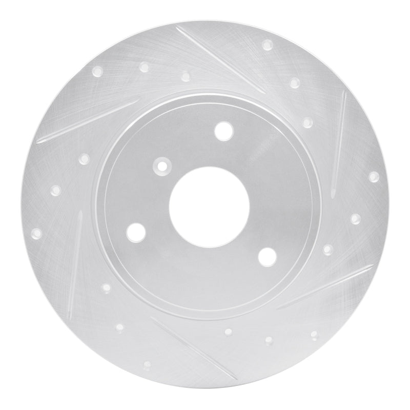 R1 05-16 Smart Fortwo Front Right Drilled & Slotted Silver Brake Rotor