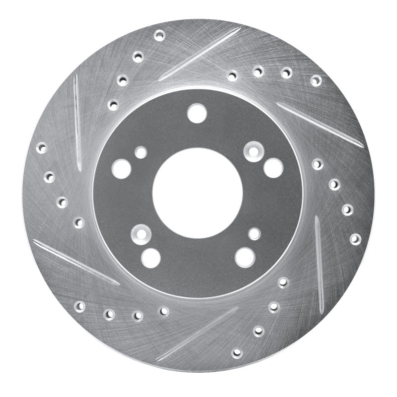 DFC 02-15 Acura RSX Front Left Drilled & Slotted Silver Brake Rotor
