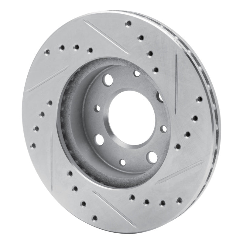 R1 86-91 Acura Integra Front Left Drilled & Slotted Silver Brake Rotor