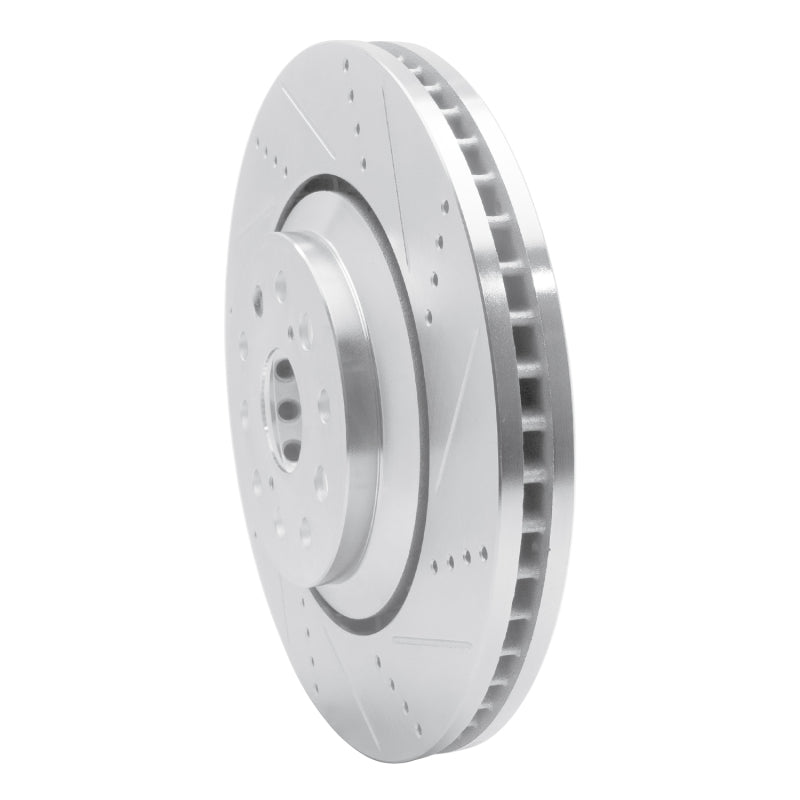 DFC 07-23 Lexus LS500h Right Front Drilled & Slotted Silver Brake Rotor