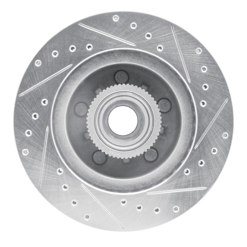 DFC 93-95 Chevrolet G10 Front Left Drilled & Slotted Silver Brake Rotor