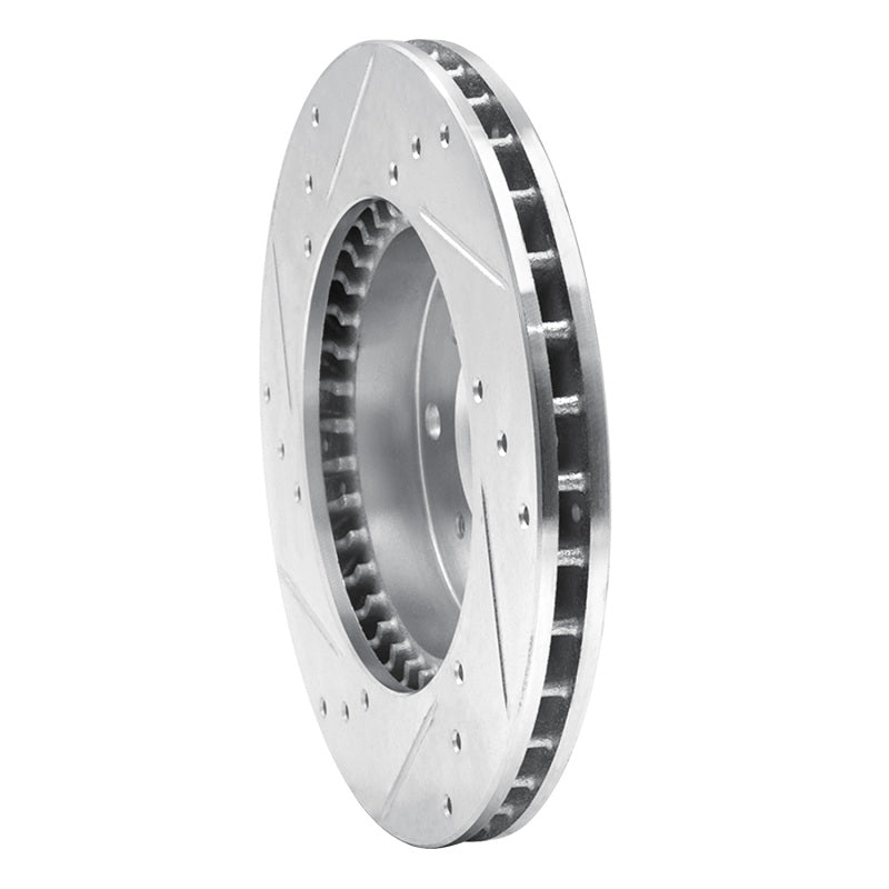 R1 92-96 Honda Prelude Front Right Drilled & Slotted Silver Brake Rotor