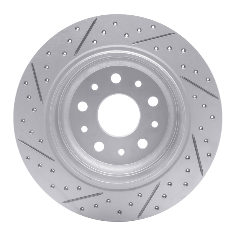 R1 18-25 Jeep Wrangler Rear Right Drilled & Slotted Geo-Carbon Rotor