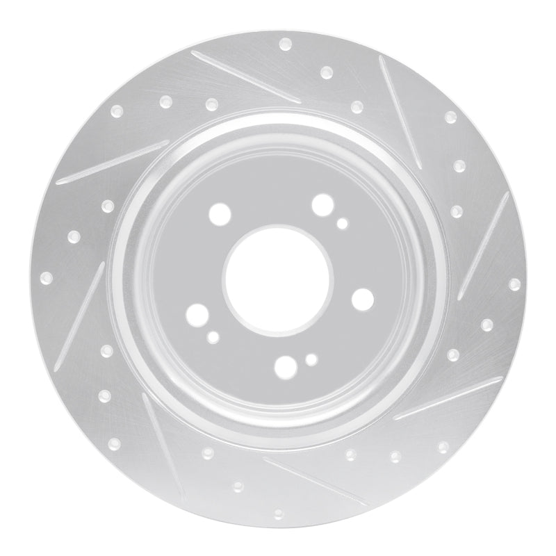 R1 18-25 Honda Odyssey Rear Left Drilled & Slotted Silver Brake Rotor