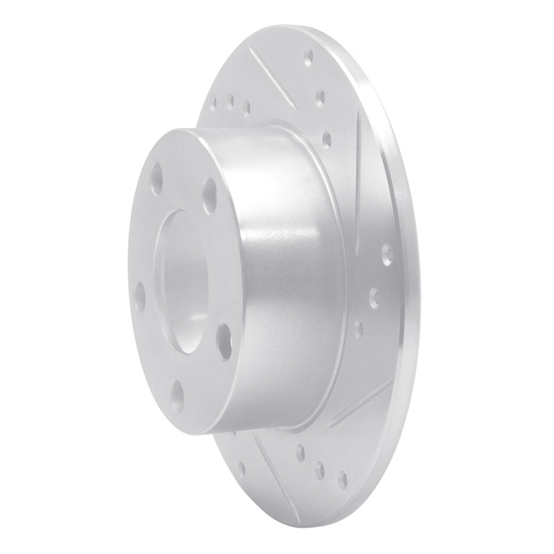 R1 80-91 Audi 5000S Rear Right Drilled & Slotted Silver Brake Rotor